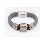 Grey Leather and Ceramic Bracelet - Celebrate Local, Shop The Best of Ohio