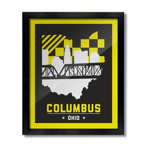 Columbus Skyline Yellow and Black Print - Celebrate Local, Shop The Best of Ohio