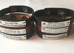 Black Leather Bracelet Inspirational Saying I - Celebrate Local, Shop The Best of Ohio