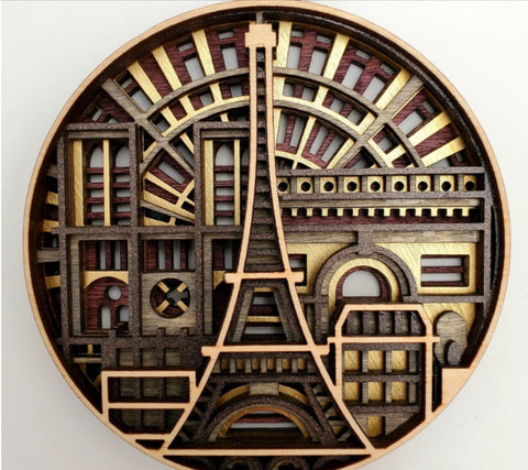Paris 3 D Multilayer Wood Ornament