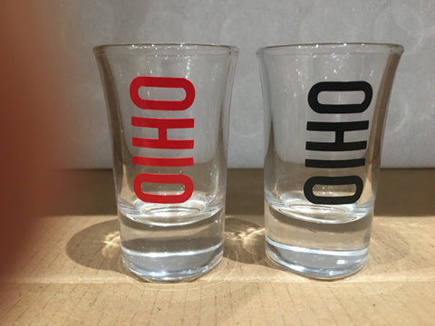 OHIO Decal Shot Glass