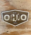 Ohio Badge - Wood Magnet