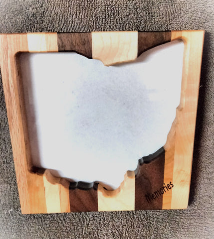 Ohio Shape Photo Wood Frame  8 x 10