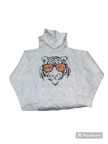 Who Dey Tiger Youth Hooded Sweatshirt