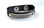 Black Leather Bracelet Inspirational Saying II - Celebrate Local, Shop The Best of Ohio