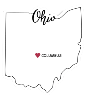 Heart in Ohio OH Sticker,All-Weather High Quality Vinyl Sticker