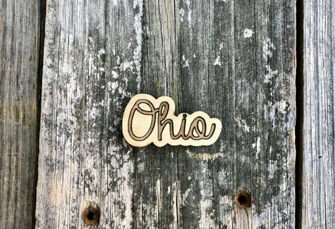 Ohio Scripted -  Wood Magnet