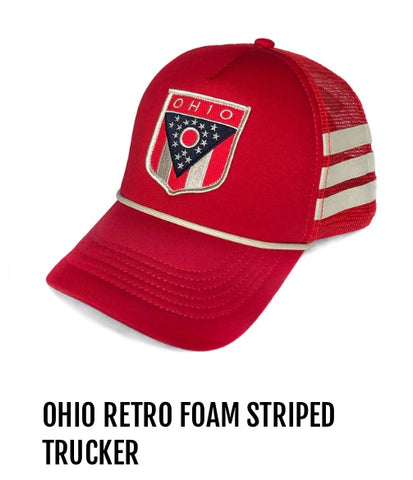 Ohio Retro Foam Striped Trucker Hat