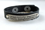 Black Leather Bracelet Inspirational Saying II - Celebrate Local, Shop The Best of Ohio