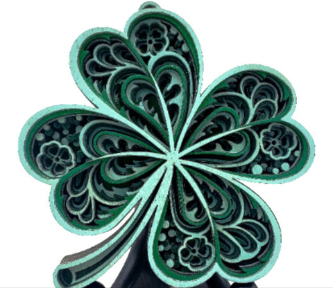 Shamrock 3 D Multilayer Wood Ornament