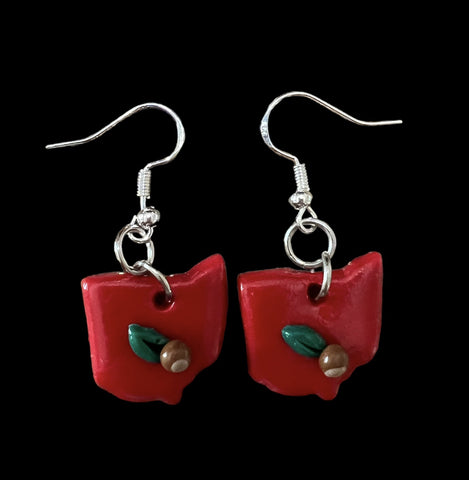 Ohio State Buckeye Drop Earring Red