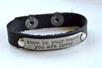 Black Leather Bracelet Inspirational Saying II - Celebrate Local, Shop The Best of Ohio