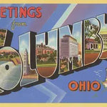 Greetings from Columbus Vintage Sticker