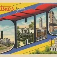 Greetings from Ohio Vintage Postcard