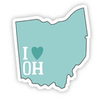 I Love Ohio Teal Sticker