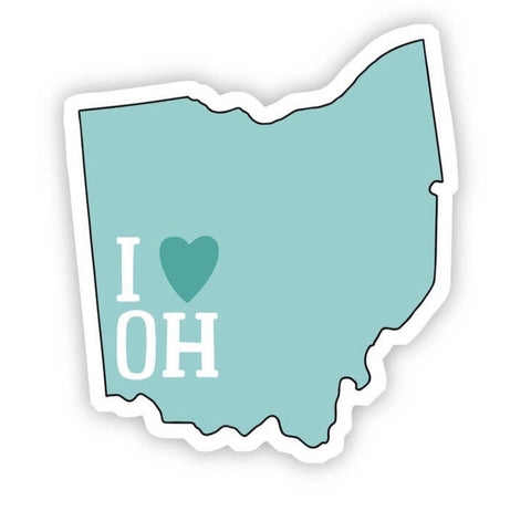 I Love Ohio Teal Sticker