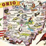 Greetings From Ohio Landmarks Vintage Sticker