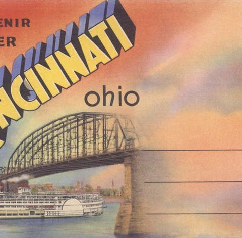 Greetings From Cincinnati Ohio Vintage Sticker