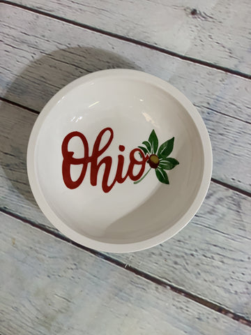 Ohio Buckeye Little Ceramic Round Dish