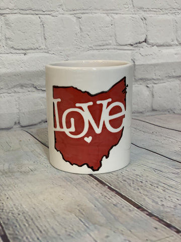 Love Ohio Map Ceramic Mug