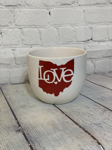 Love Ohio Map Ceramic Souper Mug