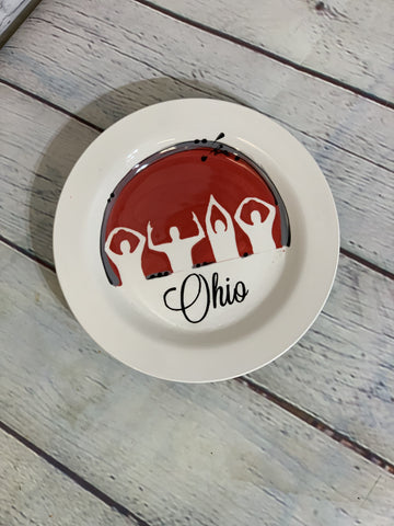 Ohio Fans Small Ceramic Rimmed Plate