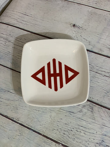 Geometric Ohio Little Ceramic Square Dish