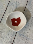 Ohio Map with Heart Small Organic Dish