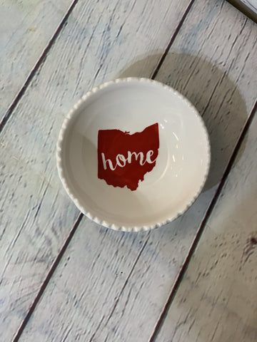 Home Ohio Map Ceramic Pebble Dish