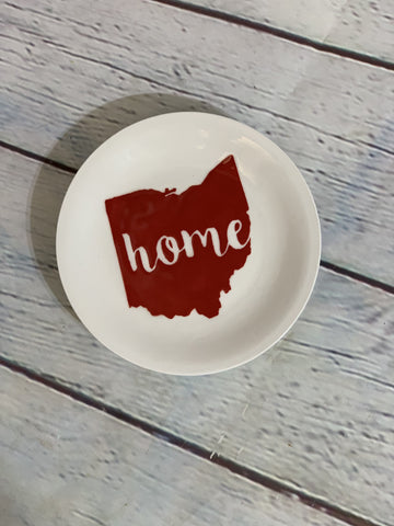 Home Ohio Map Catch All Ceramic Dish