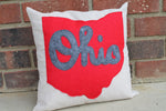 Script Ohio Handmade Pillow 12 Inch - Celebrate Local, Shop The Best of Ohio