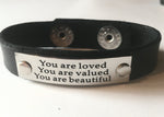 Black Leather Bracelet Inspirational Saying I - Celebrate Local, Shop The Best of Ohio