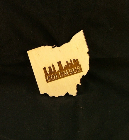 Ohio City Skyline Wood Coaster - Celebrate Local, Shop The Best of Ohio