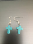 Howlite and Silver Cross Earrings - Celebrate Local, Shop The Best of Ohio