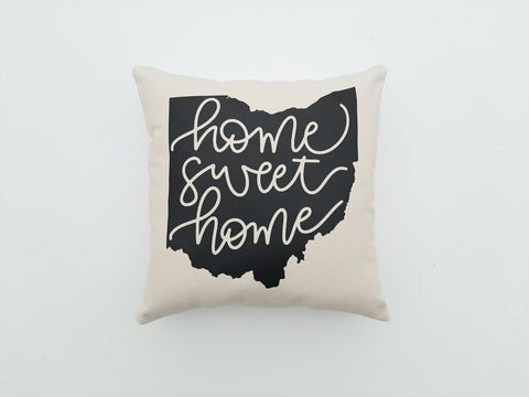 Home Sweet Home Ohio Throw Pillow