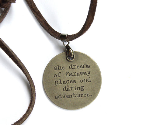 Leather Cord Necklace with Inspirational Charm (Variety of Sayings) - Celebrate Local, Shop The Best of Ohio