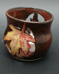 Carved Maple Leaf Hand Thrown Ceramic Candle Holder - Celebrate Local, Shop The Best of Ohio