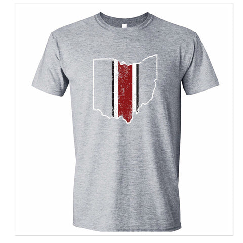 Ohio Helmet Stripe Unisex T-Shirt - Grey - Celebrate Local, Shop The Best of Ohio