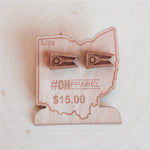 State Of Ohio Flag Earrings - Cherry Wood - Celebrate Local, Shop The Best of Ohio