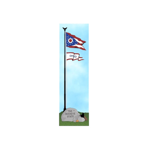 Ohio Flagpole Wood Shelf Sitter - Celebrate Local, Shop The Best of Ohio