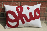 Script Ohio Pillow -12x18 Oversized - Celebrate Local, Shop The Best of Ohio