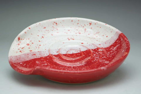 Festive Red and White Speckled Ceramic Spoon Holder - Celebrate Local, Shop The Best of Ohio