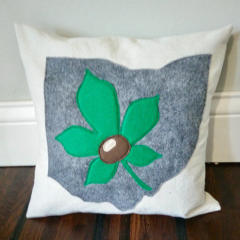 Ohio Buckeye Leaf Pillow - Celebrate Local, Shop The Best of Ohio
