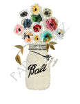 Mason Jar Flower Bouquet Vase Vintage Print 8 x 10 - Celebrate Local, Shop The Best of Ohio