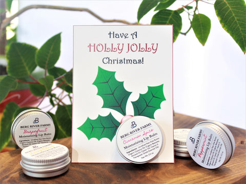 Have A Holly Jolly Christmas Greeting Card with Lip Balm
